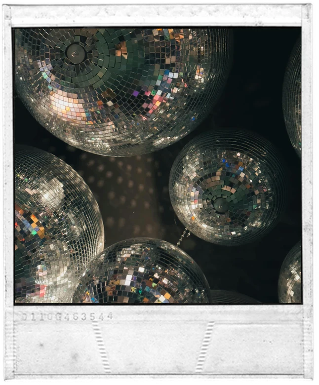 Disco balls polaroid